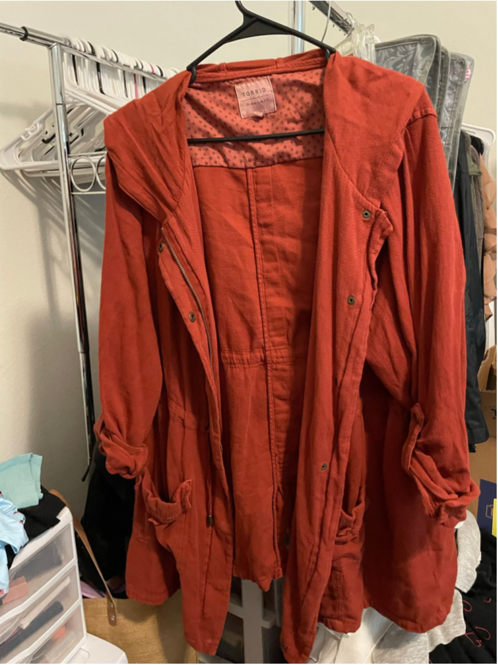 Women's Torrid Utility Jacket Plus 3X Rust Red Orange